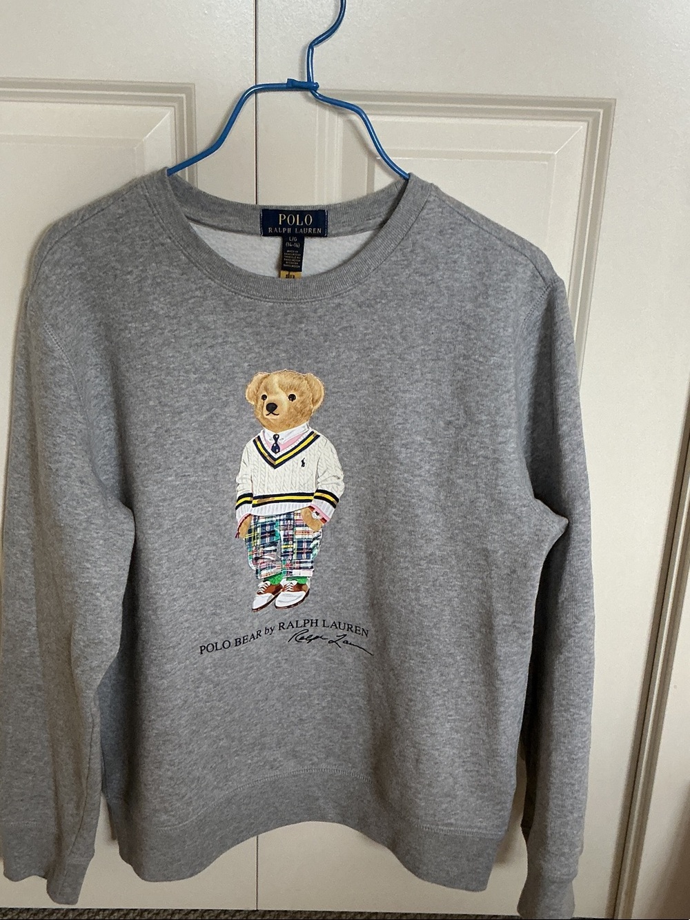 Ralph Lauren Grey Crewneck Sweatshirt with Polo Bear